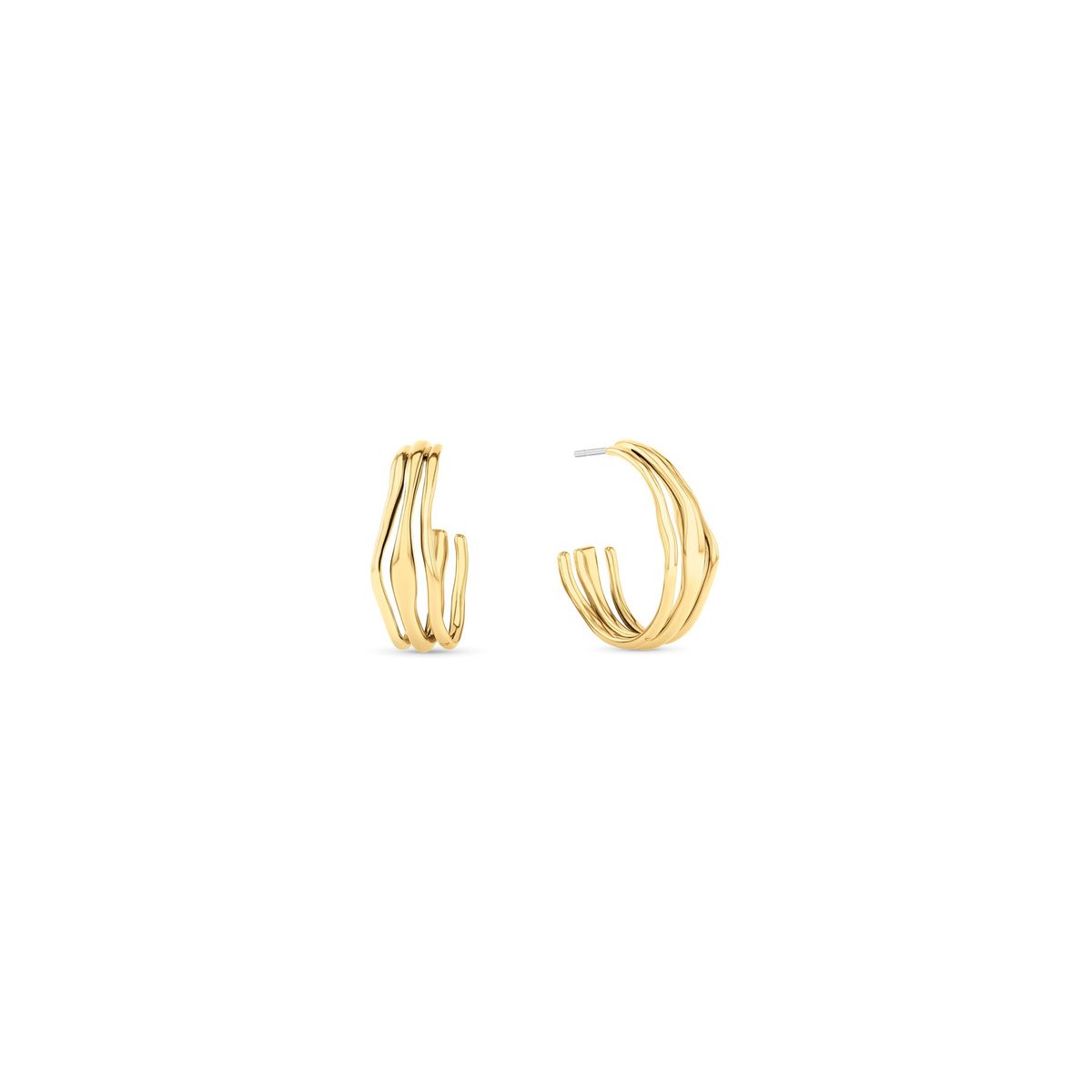 CALVIN KLEIN - Aretes de acero inoxidable dorado