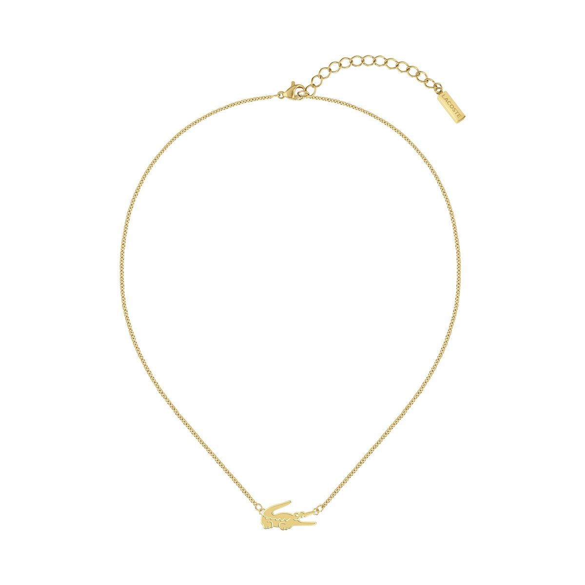 LACOSTE - Collar dorado de mujer en forma de cocodrilo