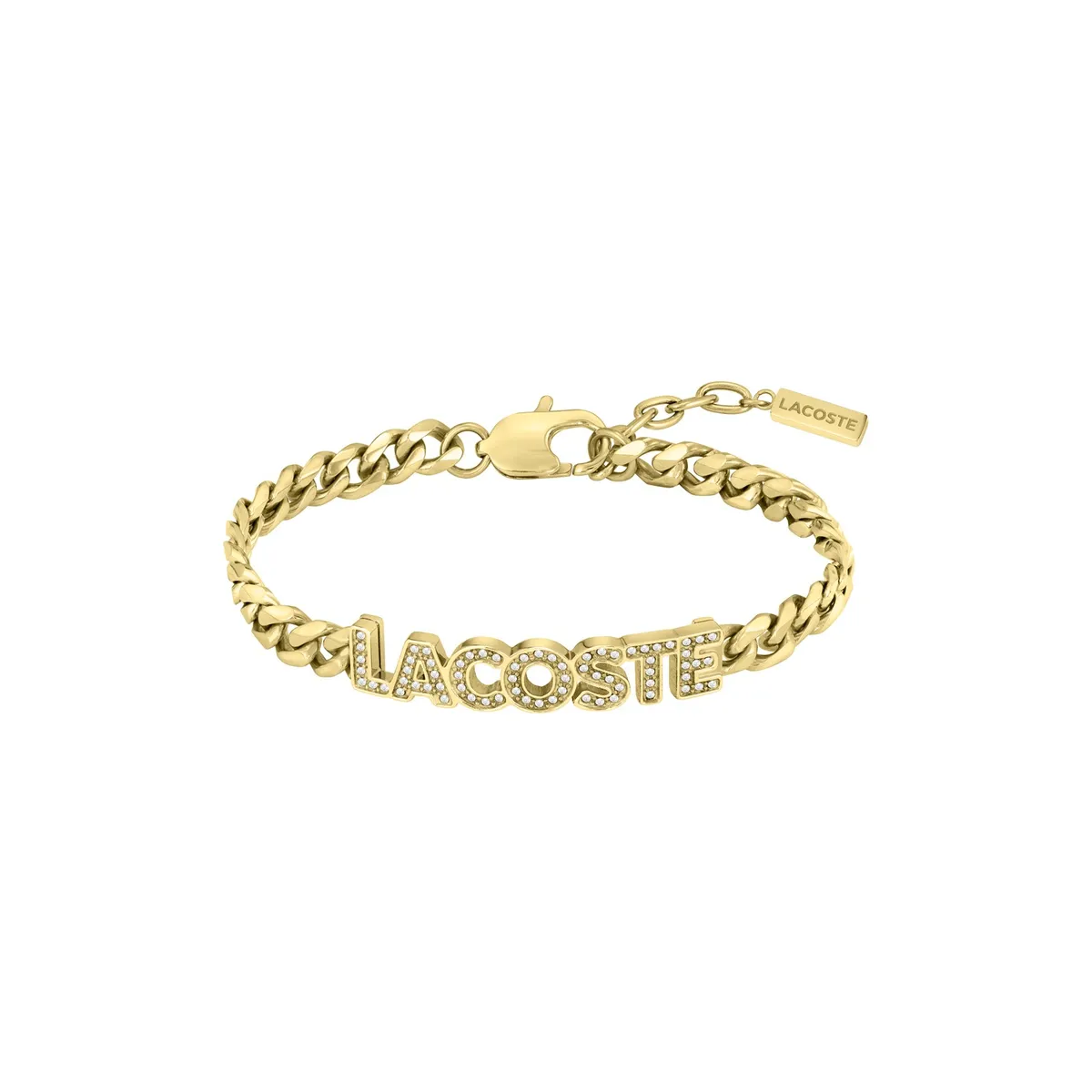 LACOSTE - Pulsera de acero inoxidable plateado con dorado