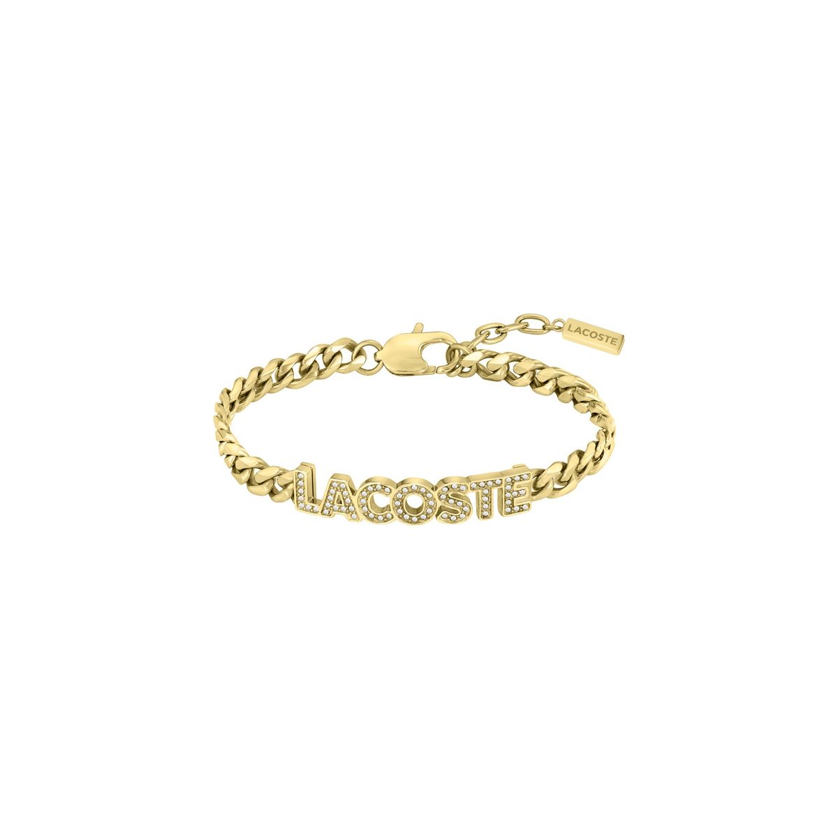 LACOSTE - Pulsera de acero inoxidable plateado con dorado