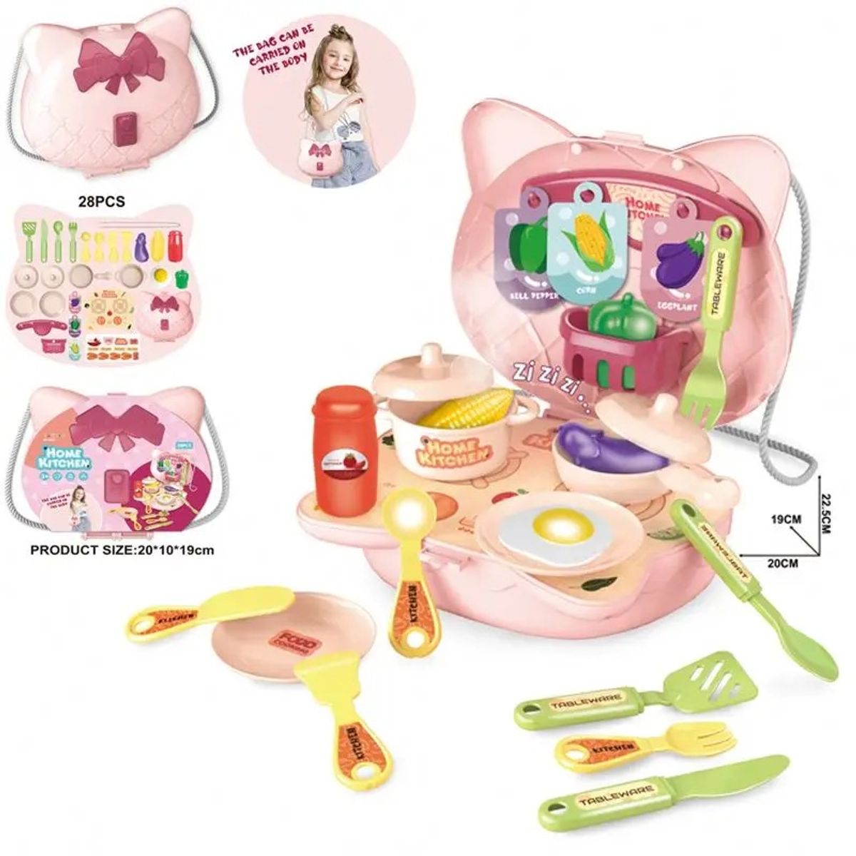 GENERICO - CARTERA COCINA JUGUETE 28 PIEZAS