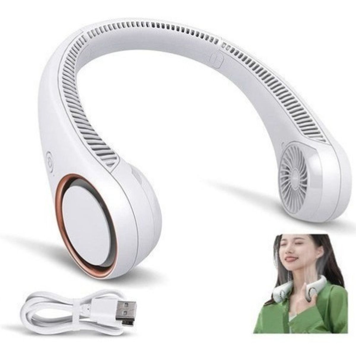 U BUY - Ventilador De Cuello Portátil Moderno Usb Recargable