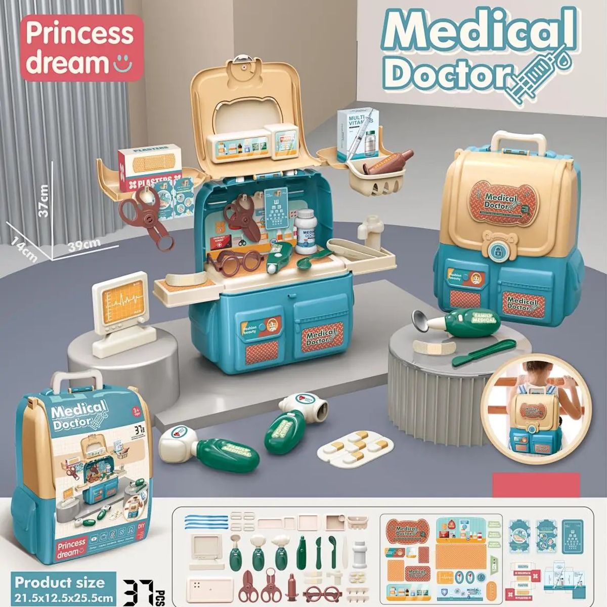 GENERICO - MOCHILA  DOCTORA 37 ACCESORIOS