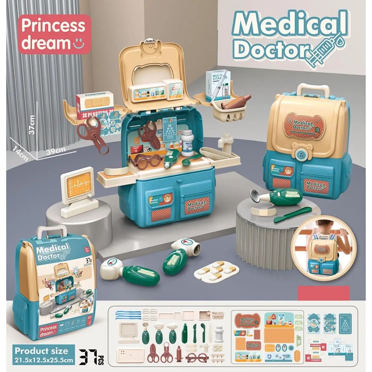 GENERICO - MOCHILA  DOCTORA 37 ACCESORIOS