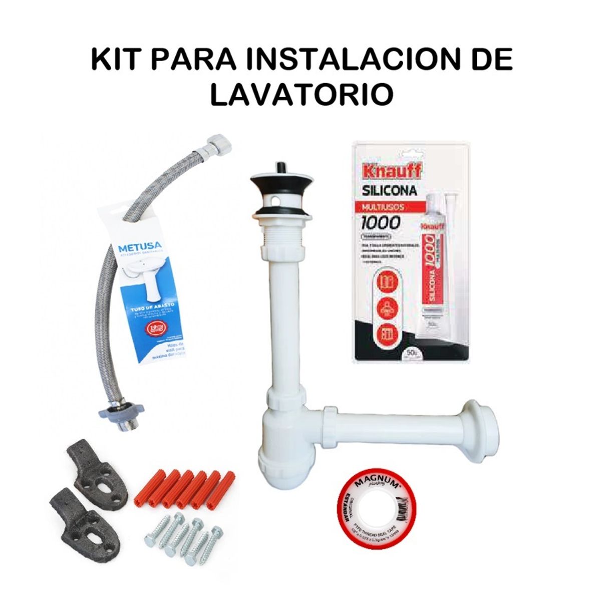 METUSA - KIT BÁSICO PARA INSTALACIÓN DE LAVATORIO  DE BAÑO