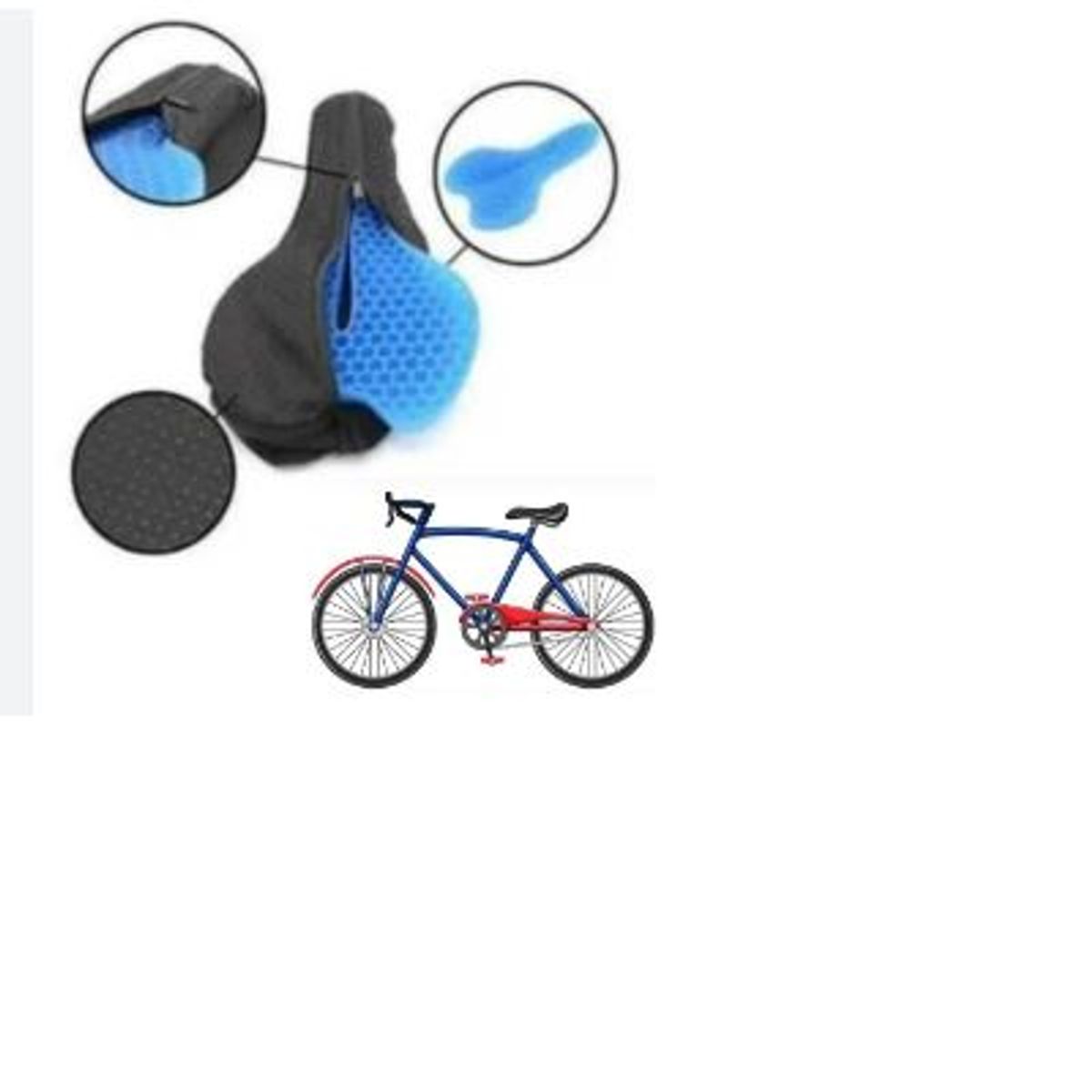 GENERICO - ASIENTO DE GEL PARA BICICLETA FUNDA Pack 2 unidades