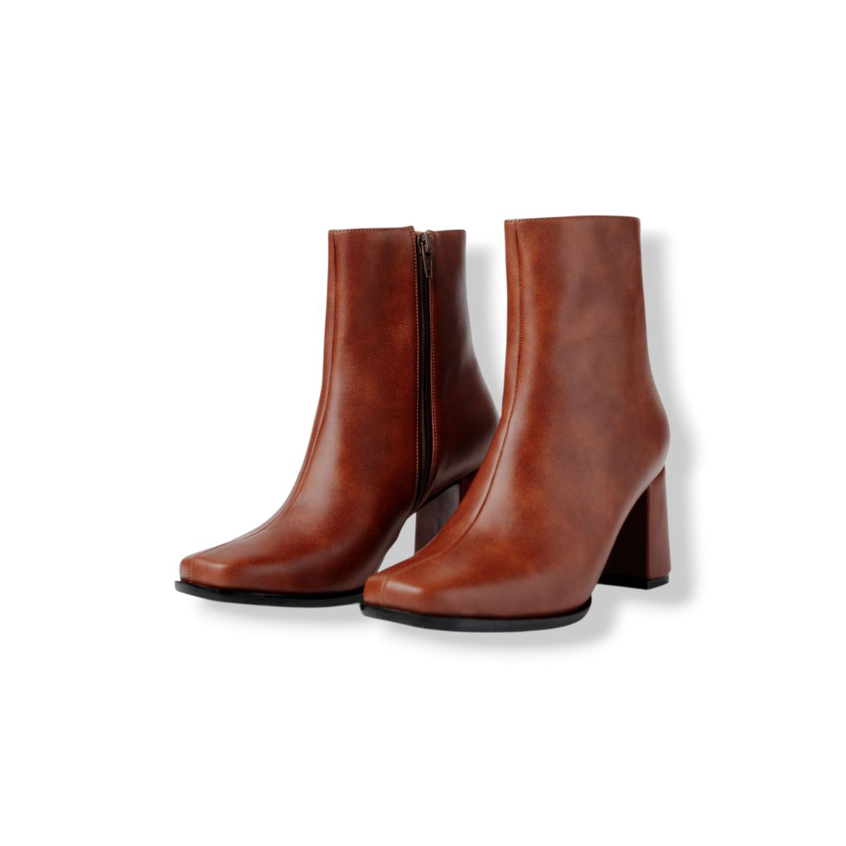 LB LIBBY CALZADOS Y ACCESORIOS - BOTINES PARA MUJER COLOR  CAMEL - PUNTA CUADRADA