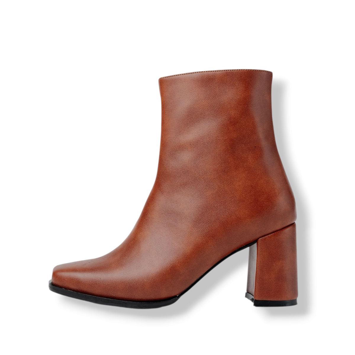 LB LIBBY CALZADOS Y ACCESORIOS - BOTINES PARA MUJER COLOR  CAMEL - PUNTA CUADRADA