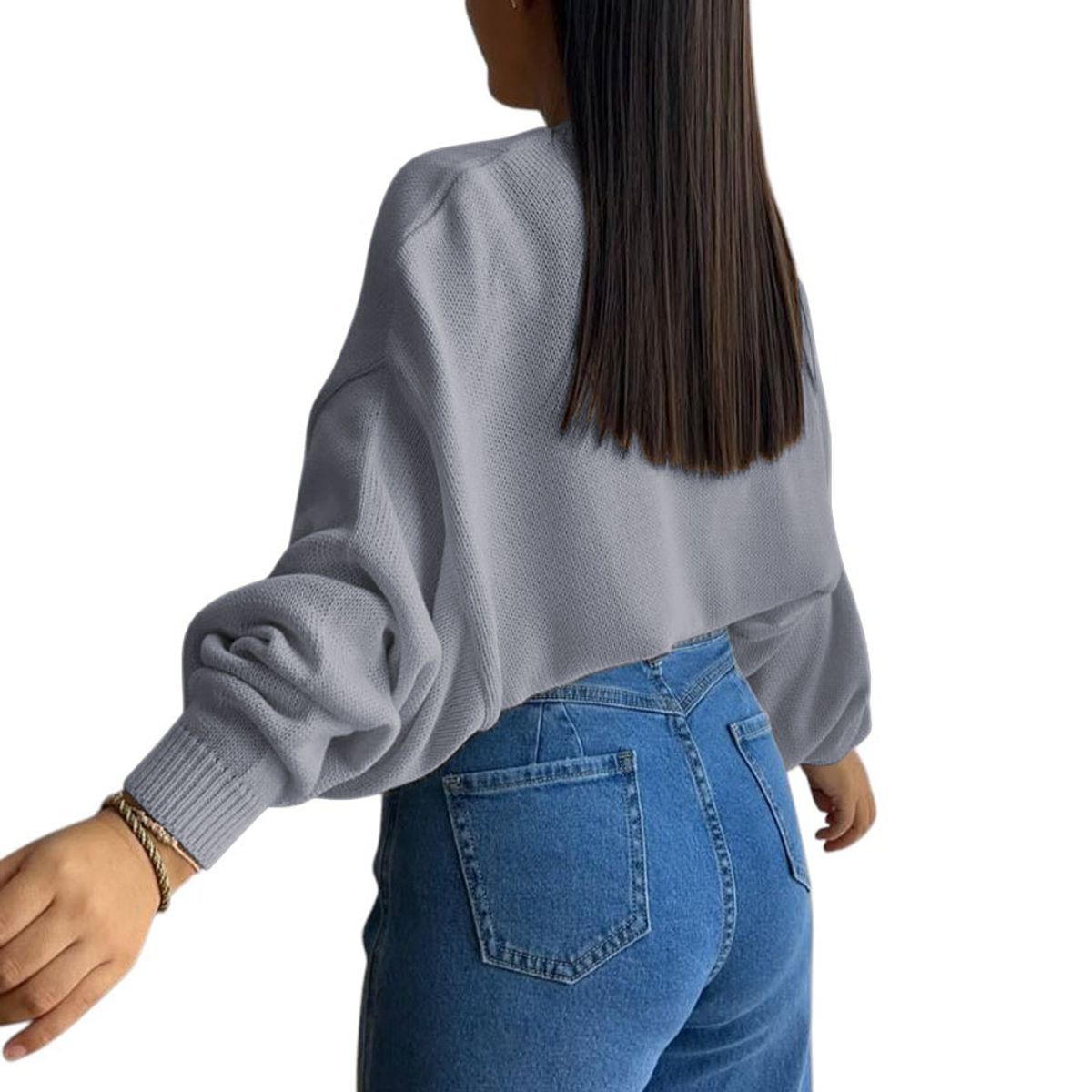 GENERICO - Sueter Mujer Hilo Cerada Mlarga 359G-25 Color Gris