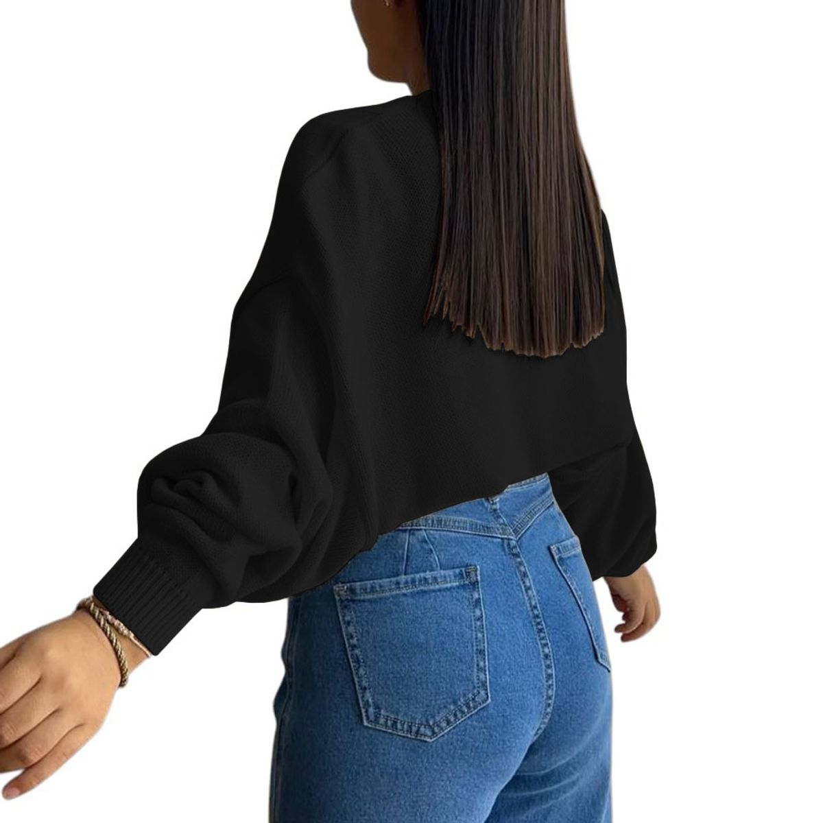 GENERICO - Sueter Mujer Hilo Cerada Mlarga 359G-25 Color Negro