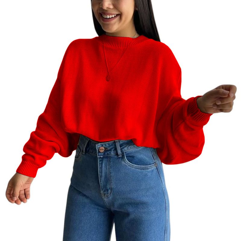 GENERICO - Sueter Mujer Hilo Cerada Mlarga 359G-25 Color Rojo