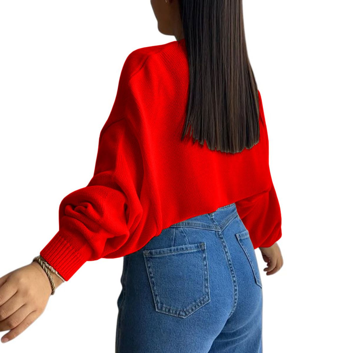 GENERICO - Sueter Mujer Hilo Cerada Mlarga 359G-25 Color Rojo