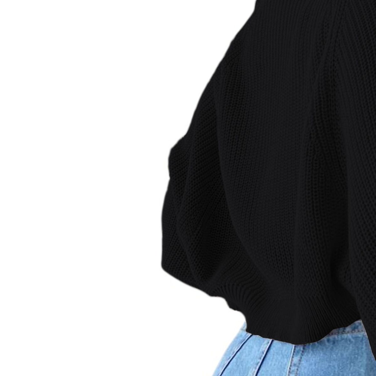 GENERICO - Sueter Mujer Hilo Mlarga Abierto 359G-21 Color Negro