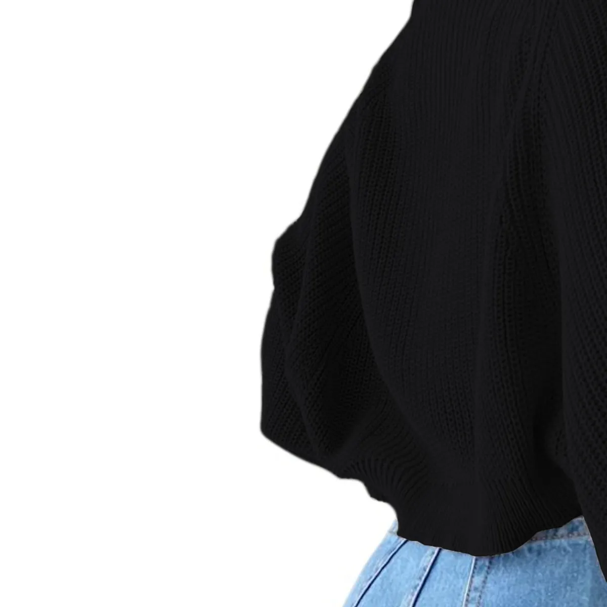 GENERICO - Sueter Mujer Hilo Mlarga Abierto 359G-21 Color Negro