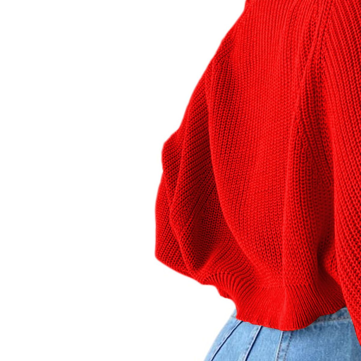 GENERICO - Sueter Mujer Hilo Mlarga Abierto 359G-21 Color Rojo