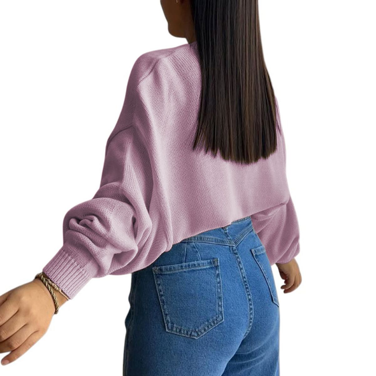 GENERICO - Sueter Mujer Hilo Cerada Mlarga 359G-25 Color Rosa Bebe