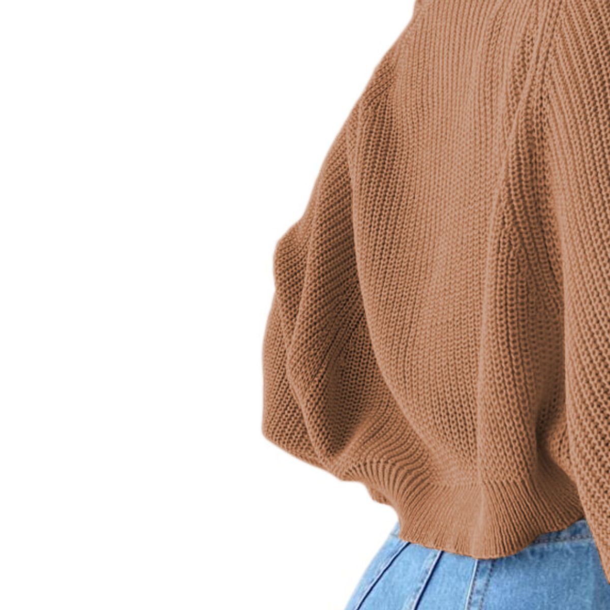 GENERICO - Sueter Mujer Hilo Mlarga Abierto 359G-21 Color Camello