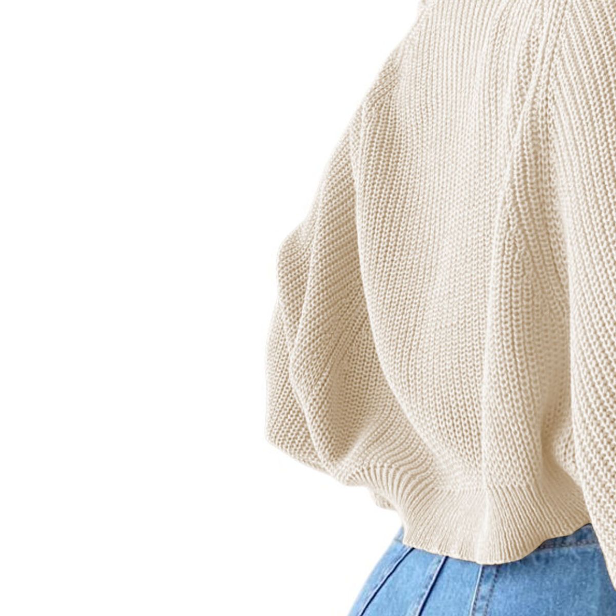 GENERICO - Sueter Mujer Hilo Mlarga Abierto 359G-21 Color Perla