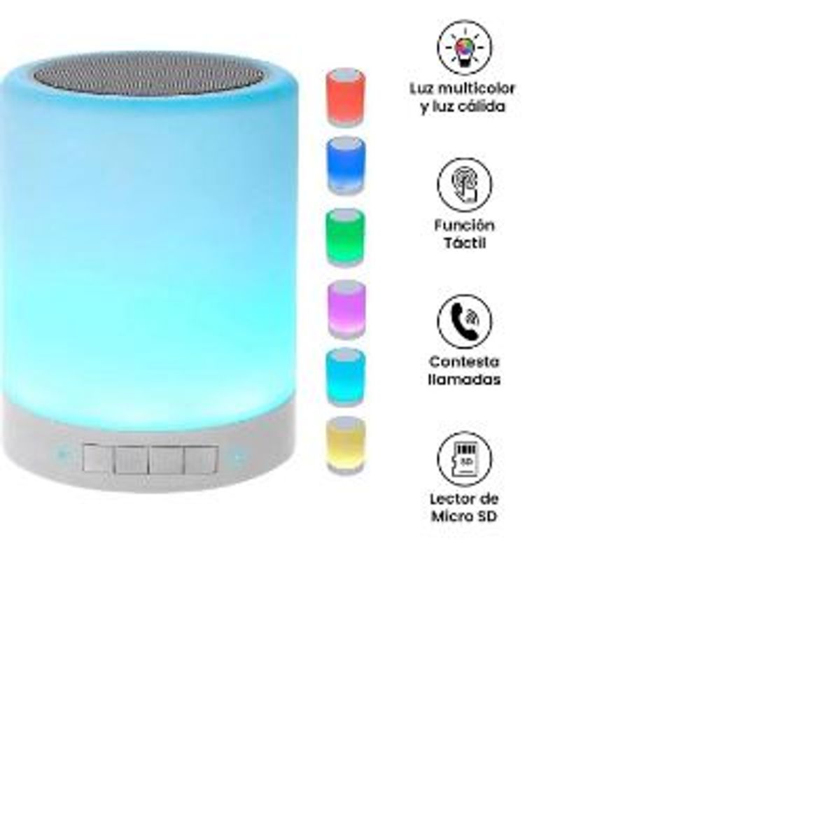 GENERICO - PARLANTE BLUETOOTH TOUCH LÁMPARA 2 EN 1 RECARGABLE CON LUCES