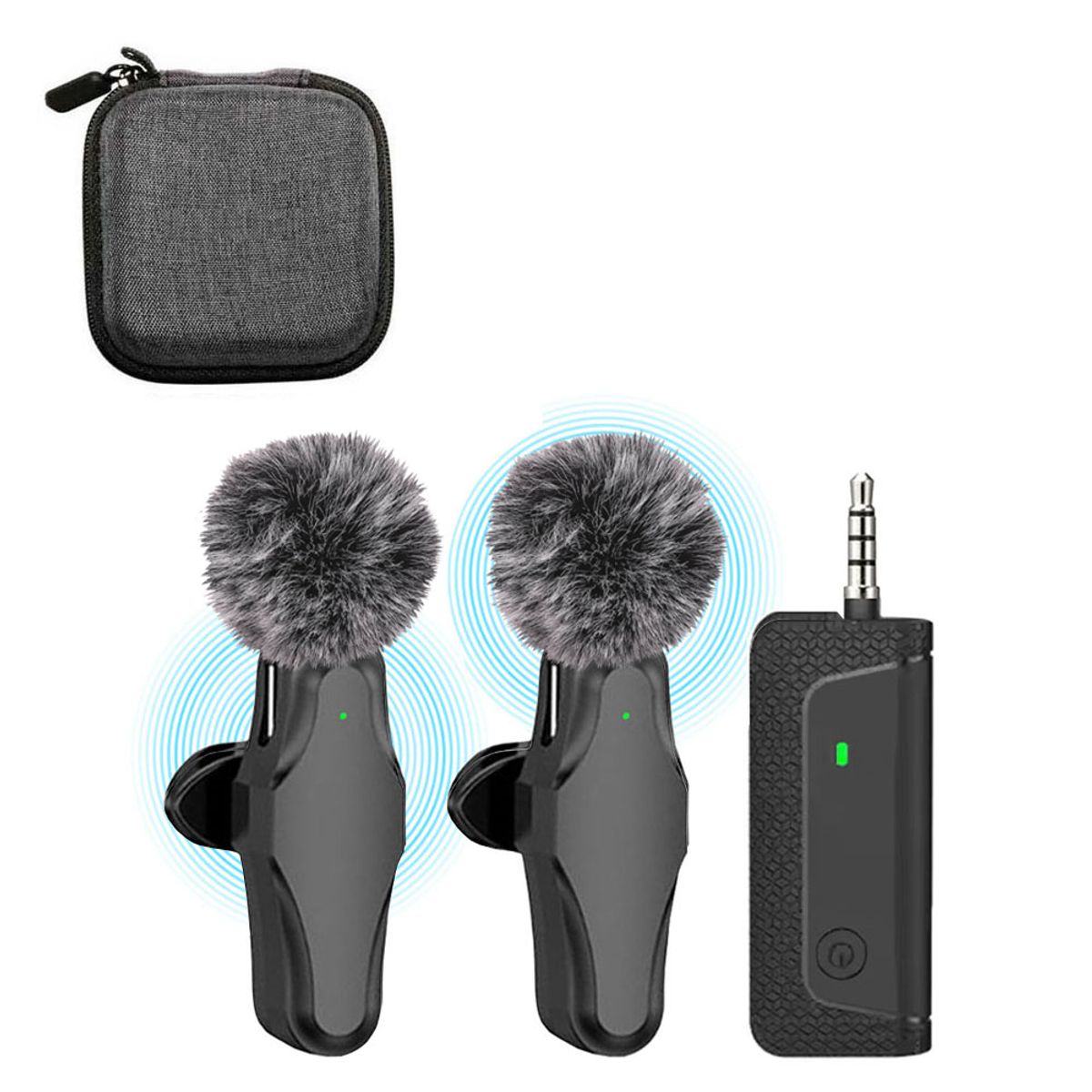 OEM - Micrófonos Inalámbricos Dual K35 Pro con filtros de peluche y estuche