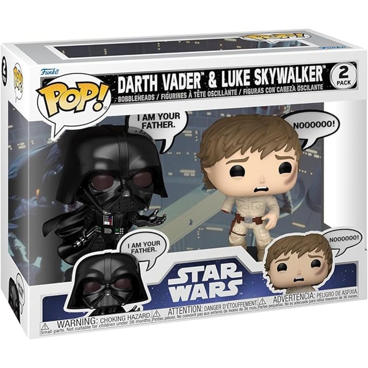FUNKO - Pop Darth Vader y Luke Skywalker Star Wars