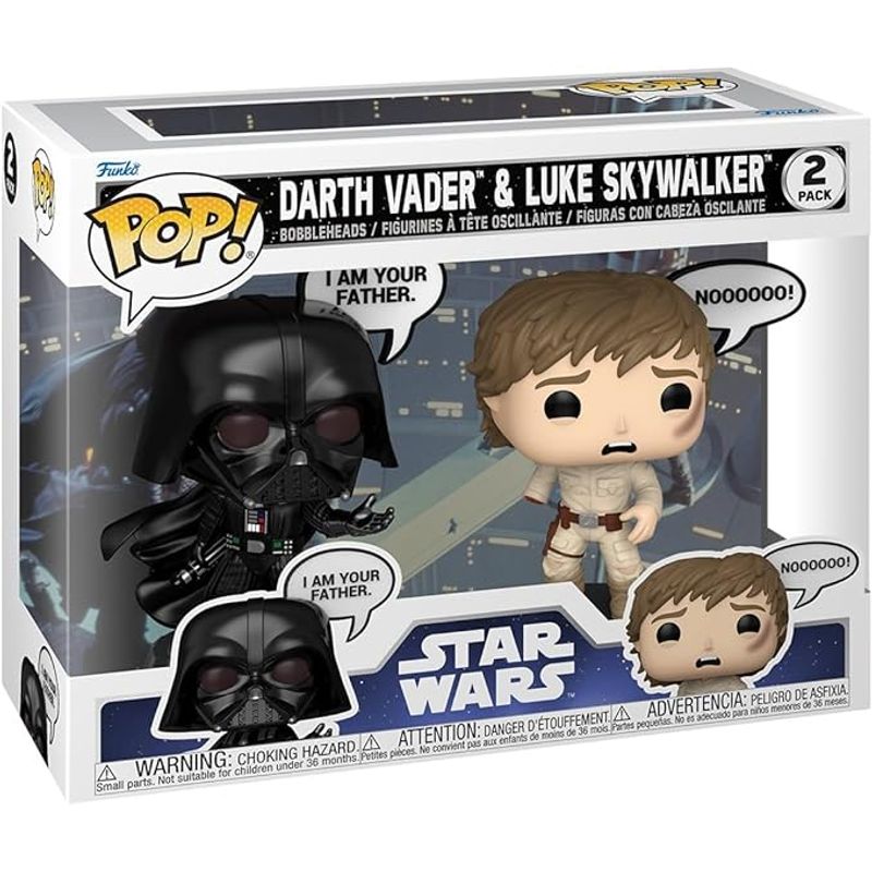 FUNKO - Pop Darth Vader y Luke Skywalker Star Wars