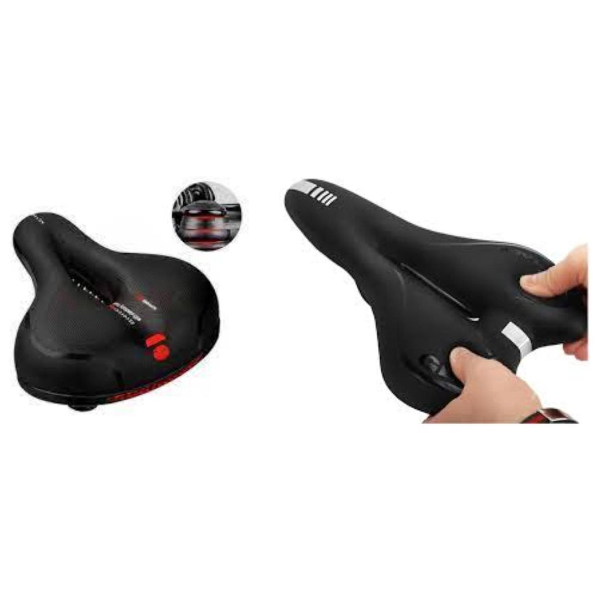 GENERICO - Asiento Sillin Ancho + Delgado Para Bicicleta Paseo Y Mtb