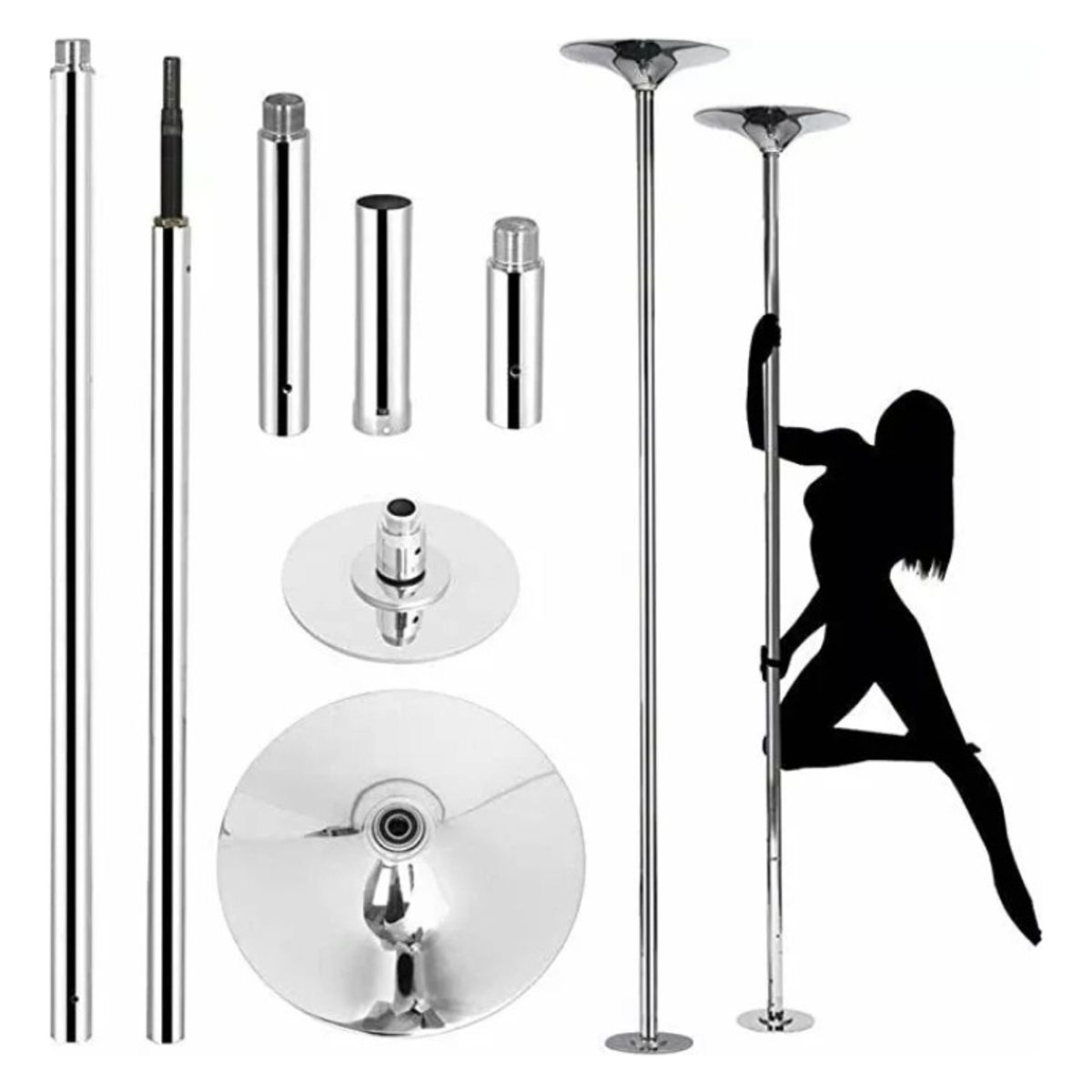 EASY FIT - Barra Profesional Pole Dance Fitness Portátil Fijo-giratorio