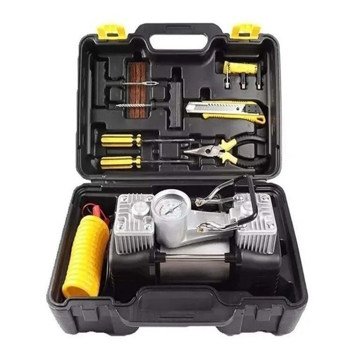 QUICK - Caja Compresor Aire Doble Cilindro 12v Inflador j064