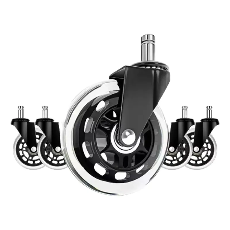 QUICK - Pack 5 Ruedas De Silicona Para Sillas De Oficina  Gamer