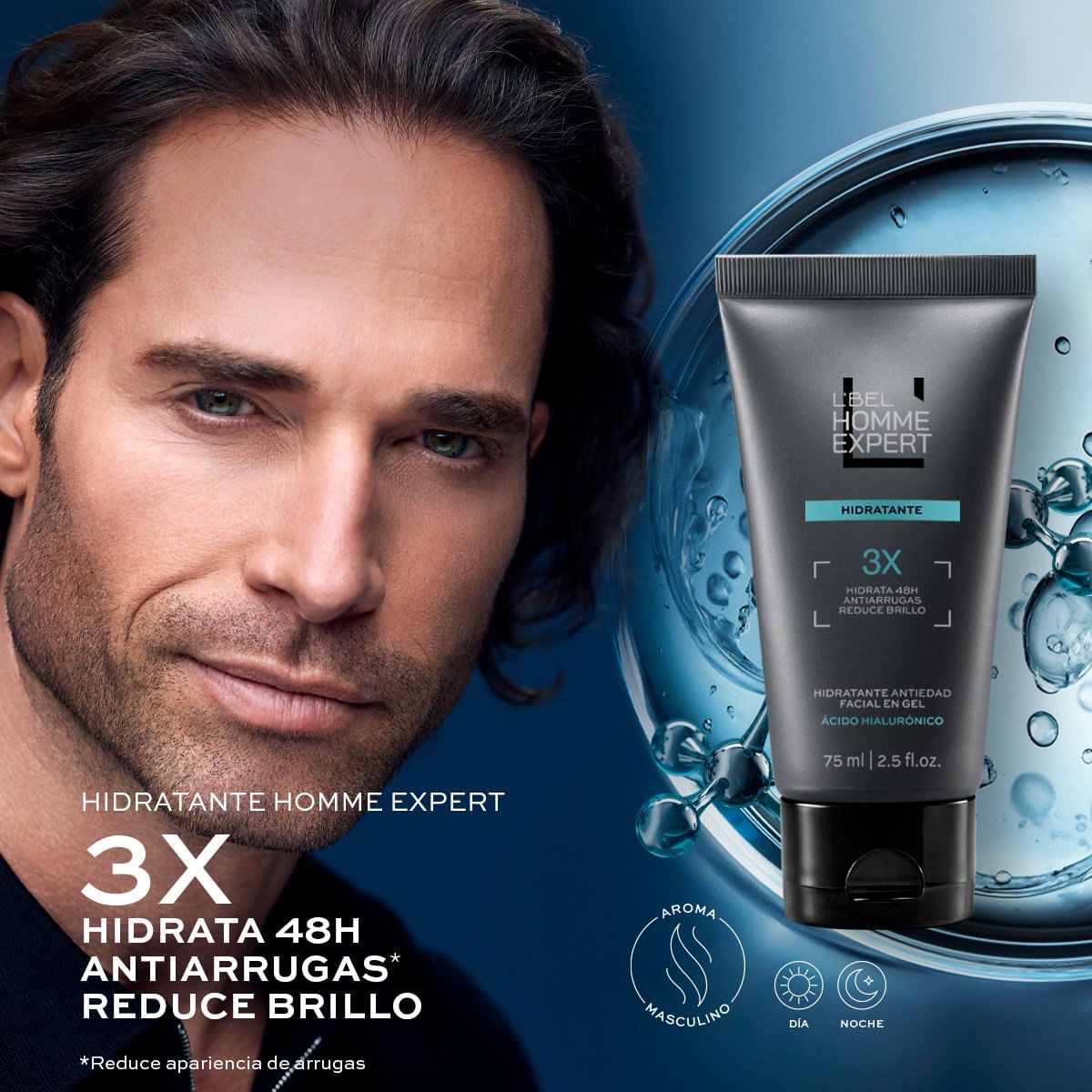 LBEL - Gel hidratante antiedad para el rostro hombre homme expert lbel