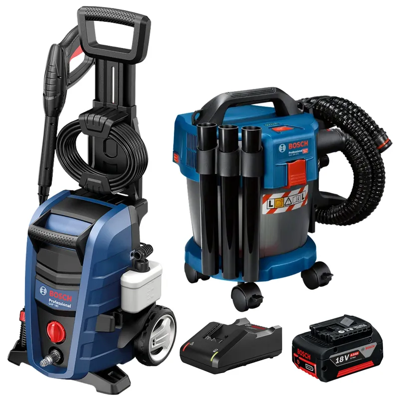 BOSCH - COMBO Hidrolavadora Alta Presión 1800PSI GHP180 ASPIRADORA INALAMBRICA