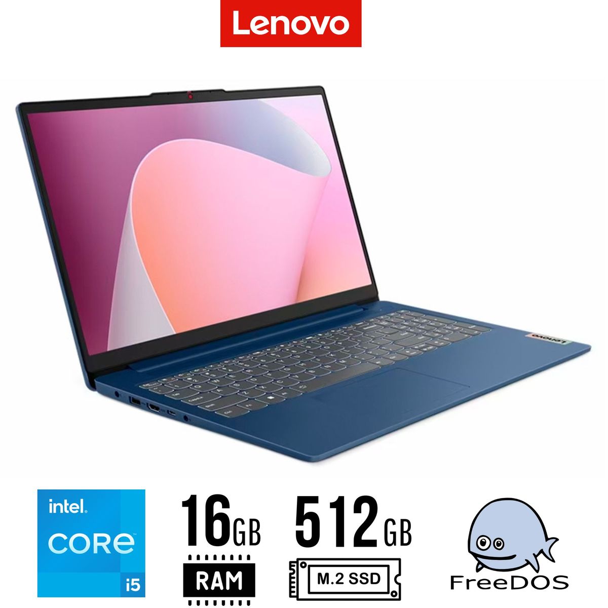 LENOVO - Laptop Lenovo IDEAPAD SLIM 3 15IAH8 intel Core i5 12va Gen Ram 16GB SSD 512 15.6 FHD FreeDos