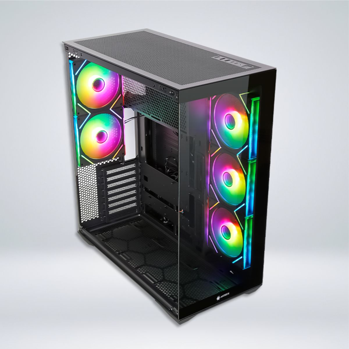 ANTRYX - CASE ANTRYX FX 970 PRO BLACK, 2 VIDRIO TEMPLADO, ARGB FAN 140MM X5