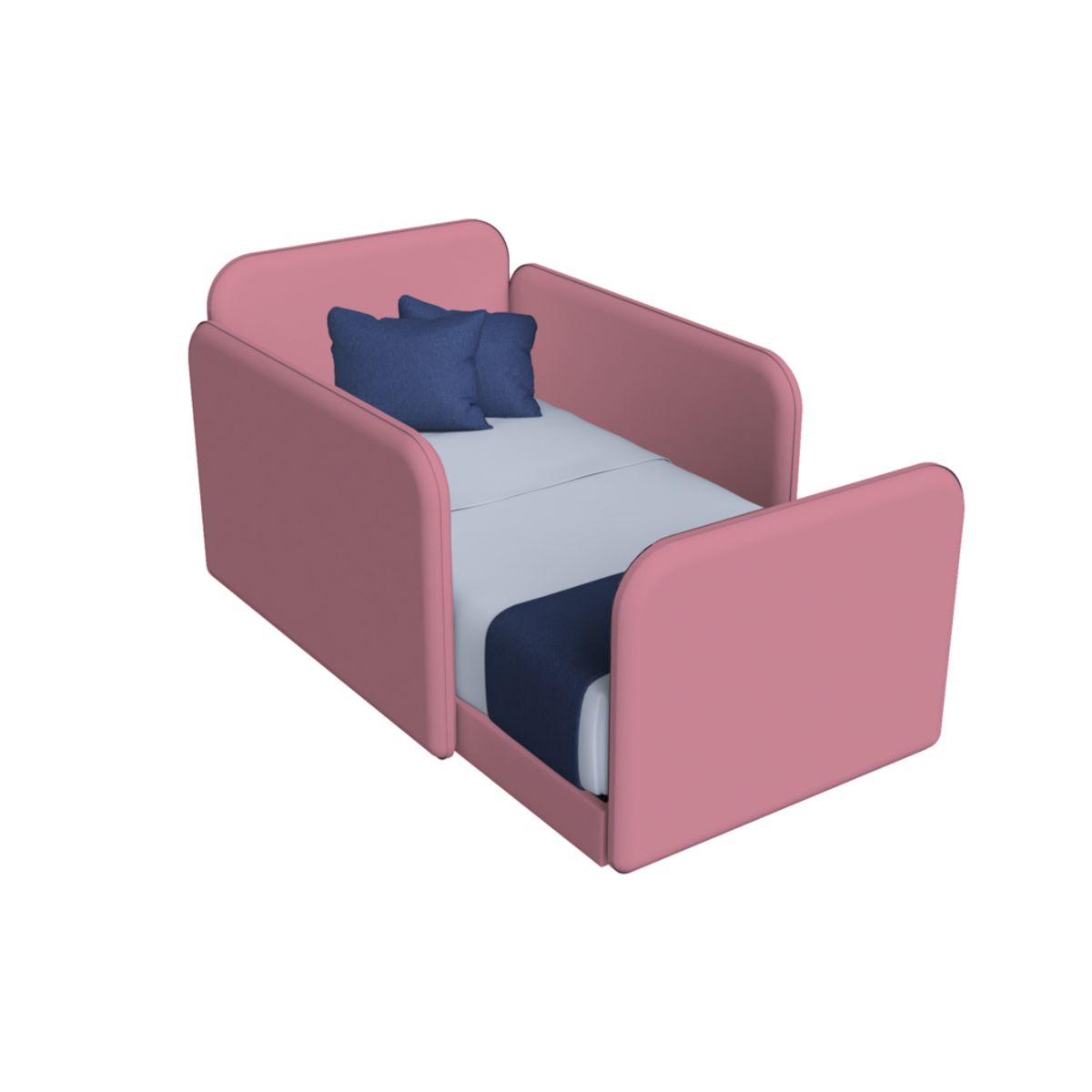 MUEBLES MACRUMO - Cama Montesorri Tapizada Evolutiva Desarmable Premium de 2plz Rosado