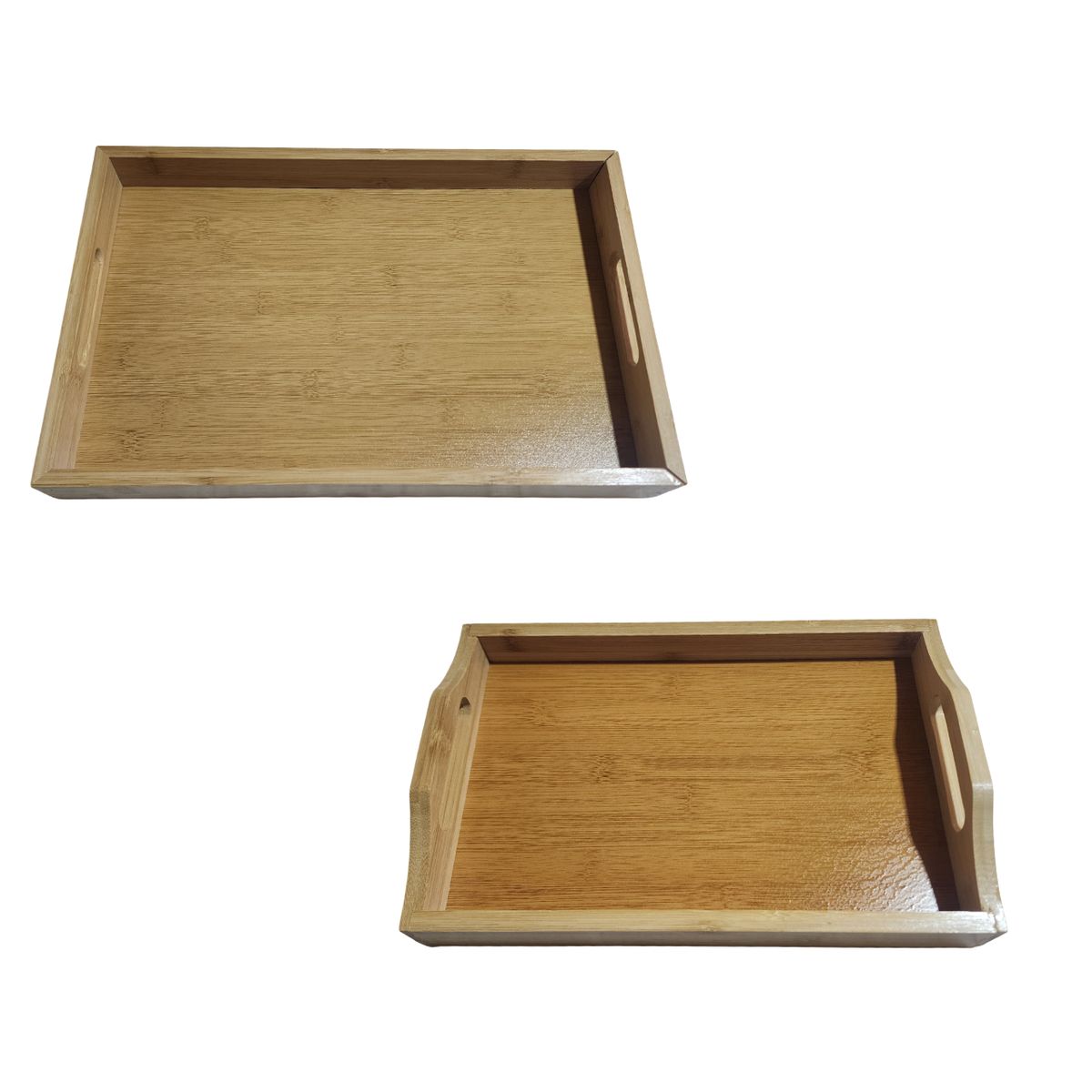 GENERICO - Pack 2 Bandejas de bambú para servir y emplatar
