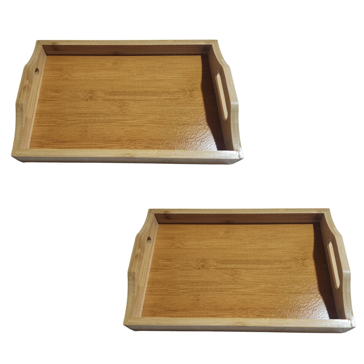 GENERICO - Pack 2 Bandejas de bambú para servir y emplatar - 29x20 cm