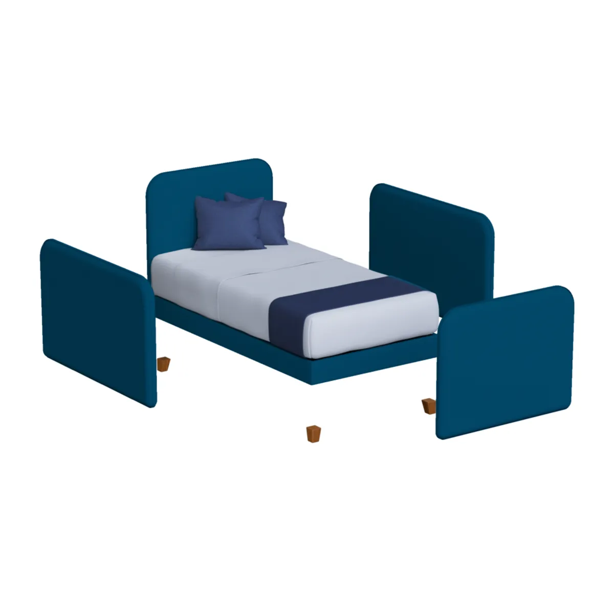 MUEBLES MACRUMO - Cama Montessori Tapizada Evolutiva Desarmable Premium de 2plz Azul