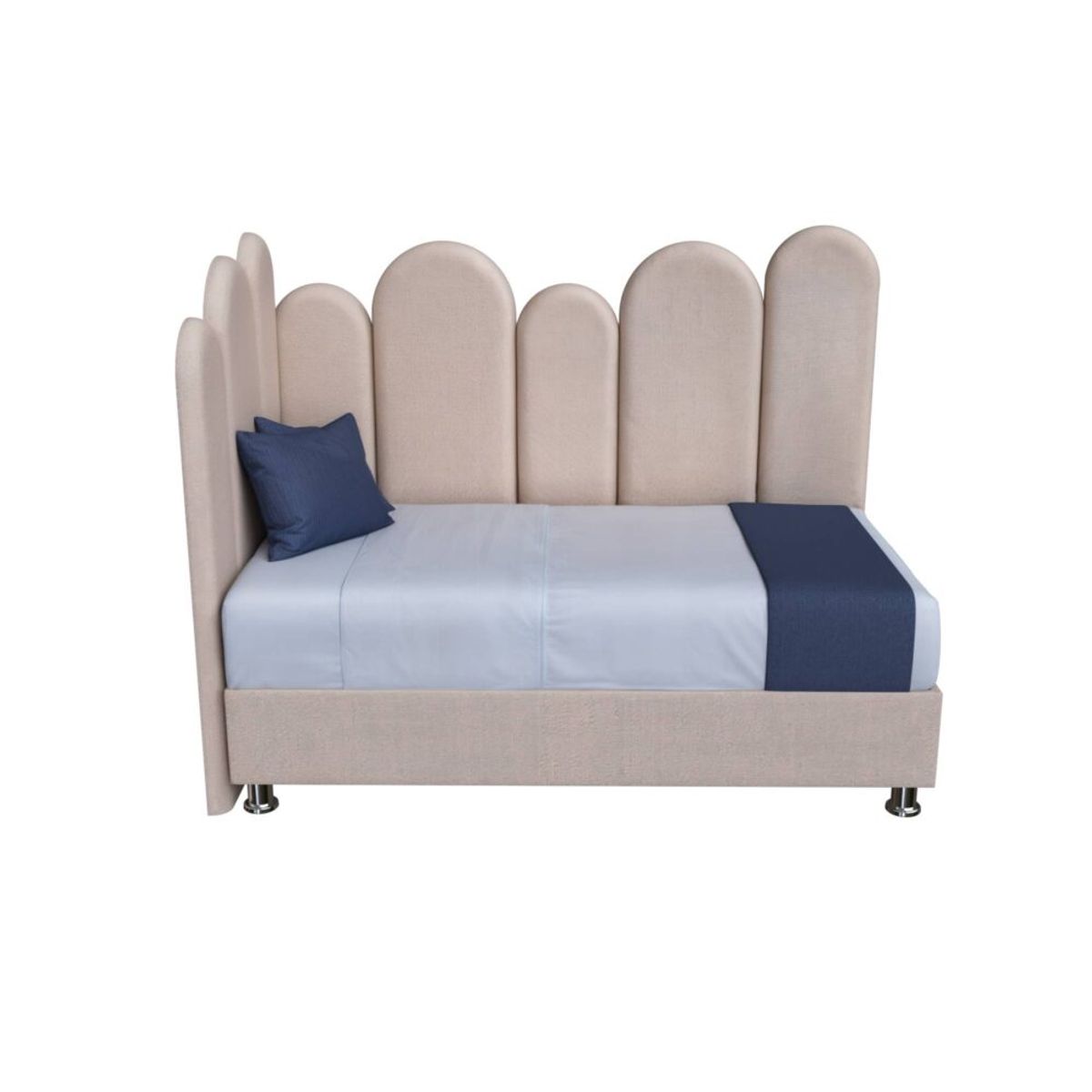 MUEBLES MACRUMO - Cama Montessori Tapizada Nube Premium de 2plz Beige Tela antifluido