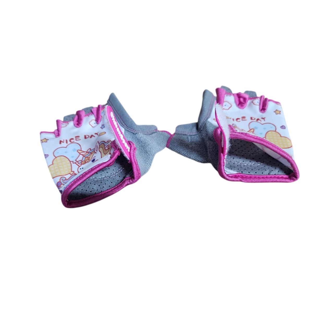 GENERICO - GUANTES PARA NIÑOS MOTO BICICLETA SIN DEDOS ROSADO