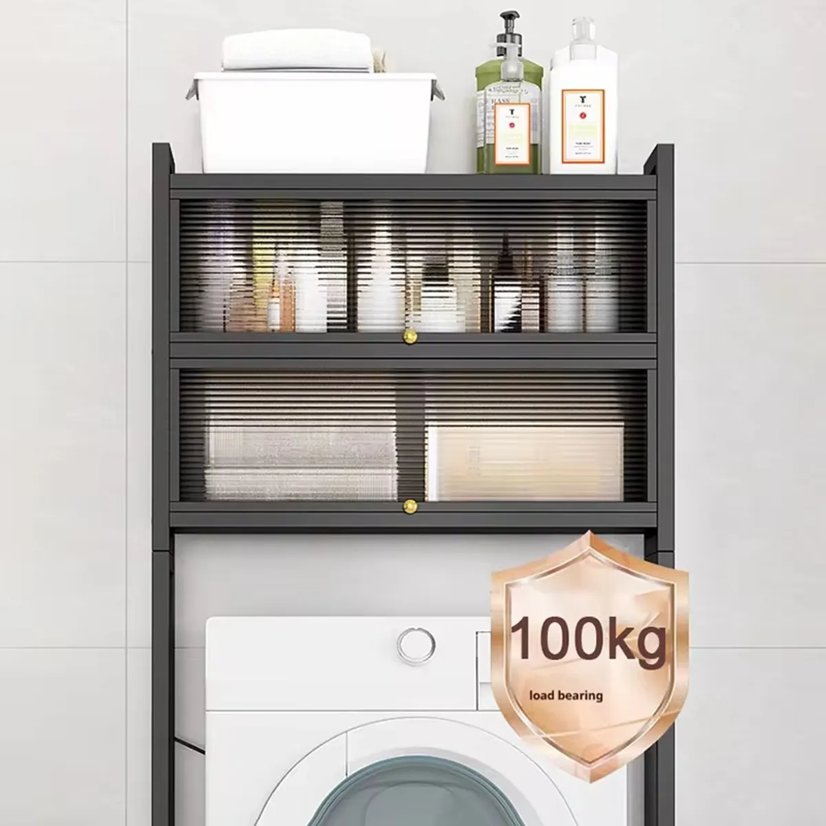 GENERICO - ORGANIZADOR DE LAVANDERIA 2 NIVELES NEGRO