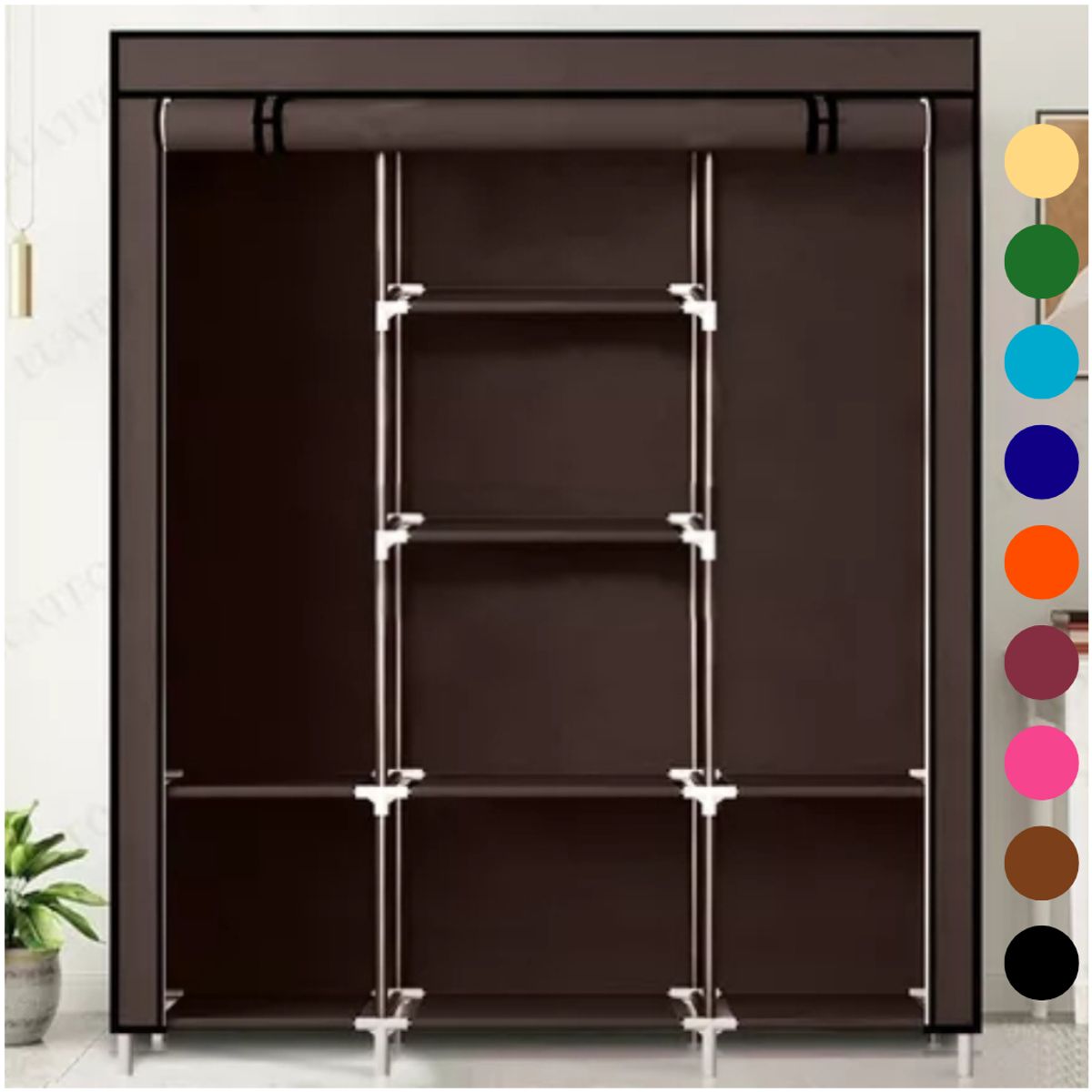 INSPIRA - Ropero armable de 3 cuerpos de tela color variado