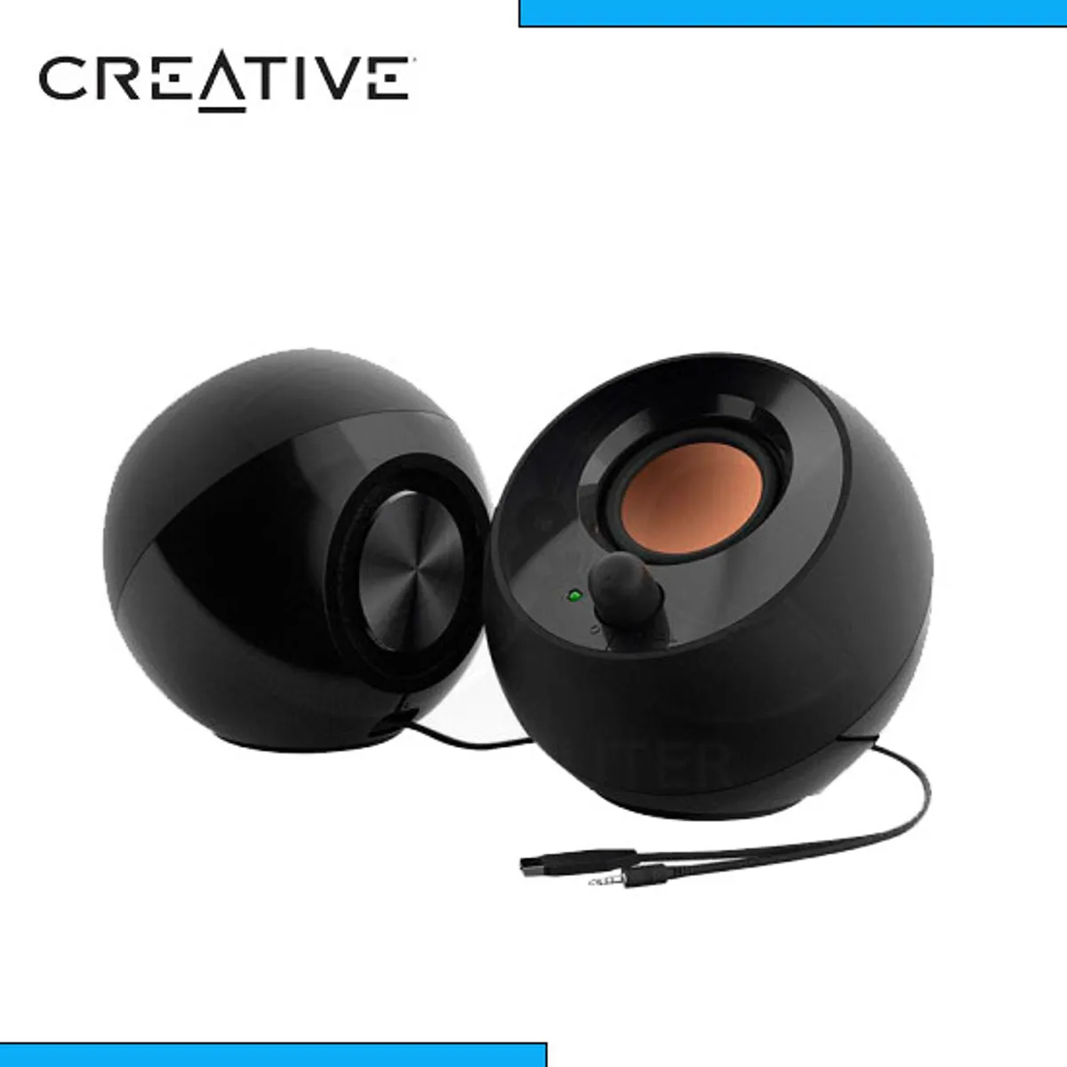 CREATIVE - PARLANTE CREATIVE PEBBLE 2.0 4.4W 3.5MM USB-POWER BLACK