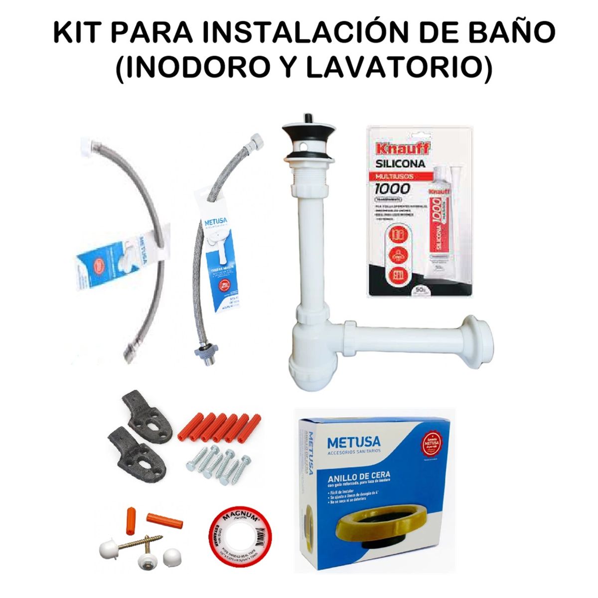 METUSA - KIT PARA INSTALACIÓN DE BAÑO  (INODORO Y LAVATORIO)