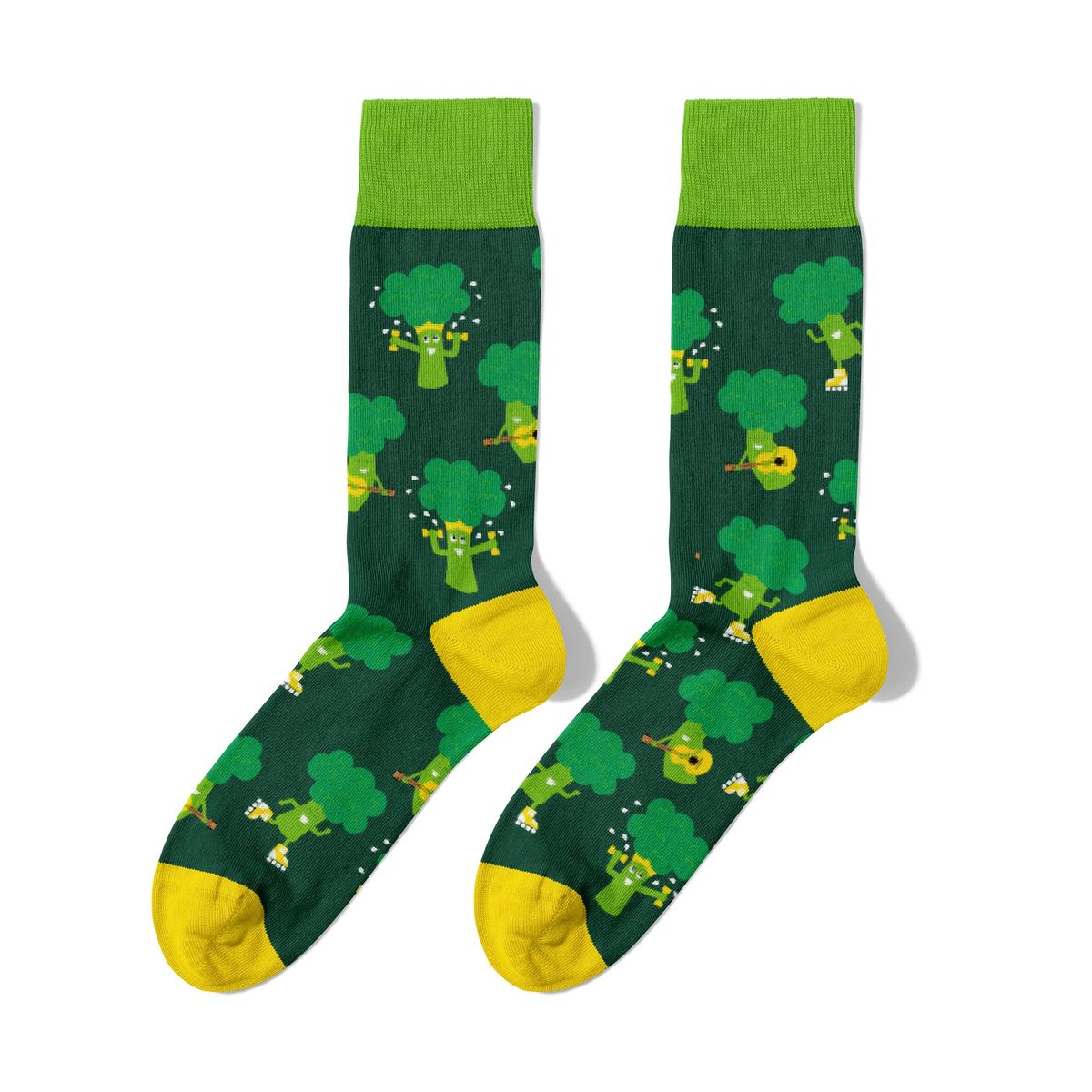 BILLY BROWN - Medias Broccoli Coloridos con Diseño Unisex 1 Par