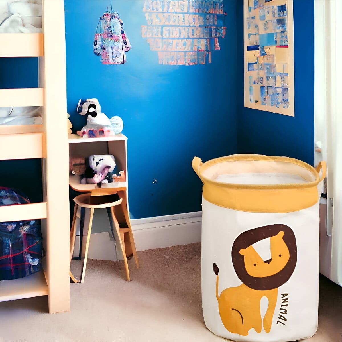 ELMEJORPRECIO - Cesto De Ropa Para Dormitorio Lavandería Diseño León