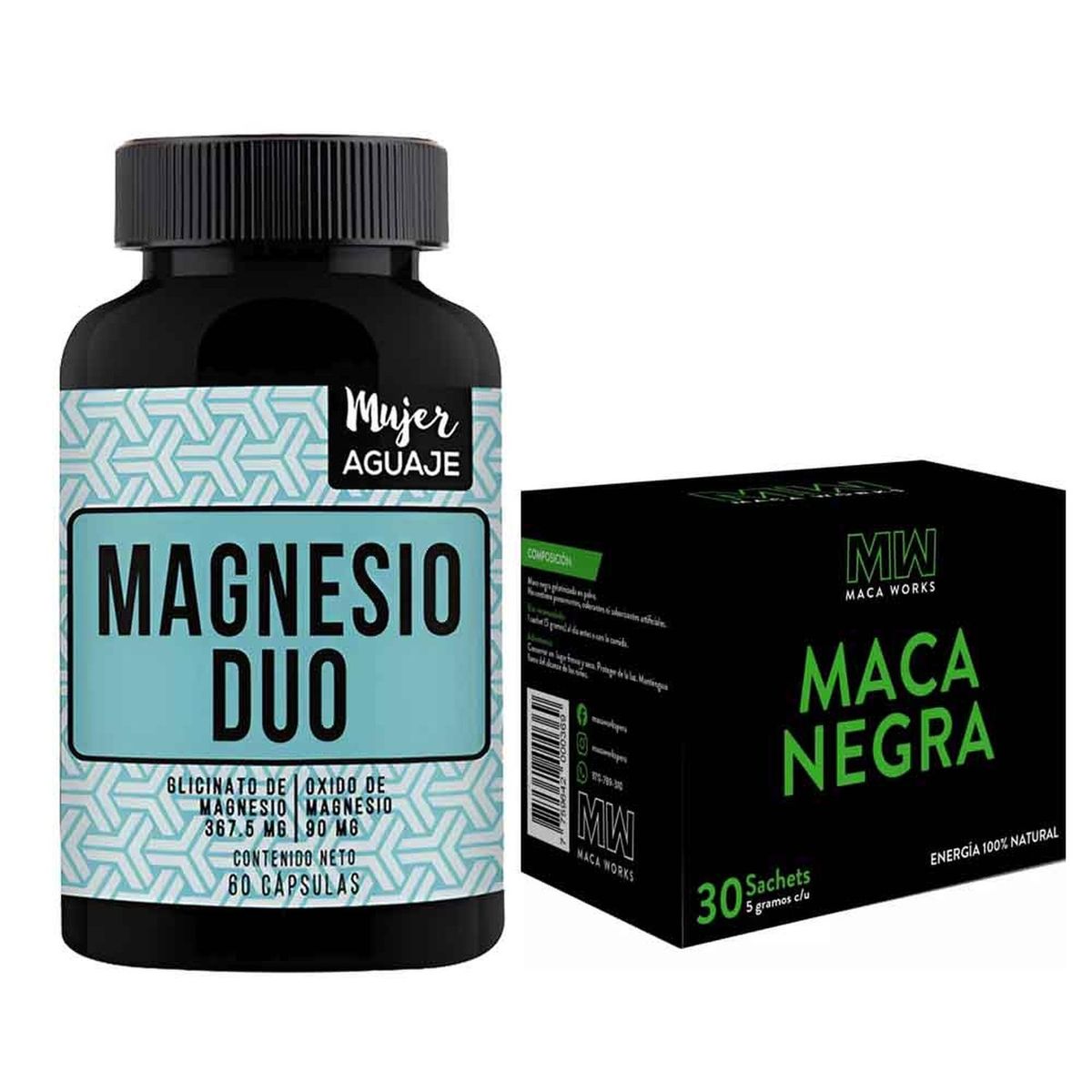 MACA WORKS - Magnesio Duo + Maca Negra Sachets Maca Works
