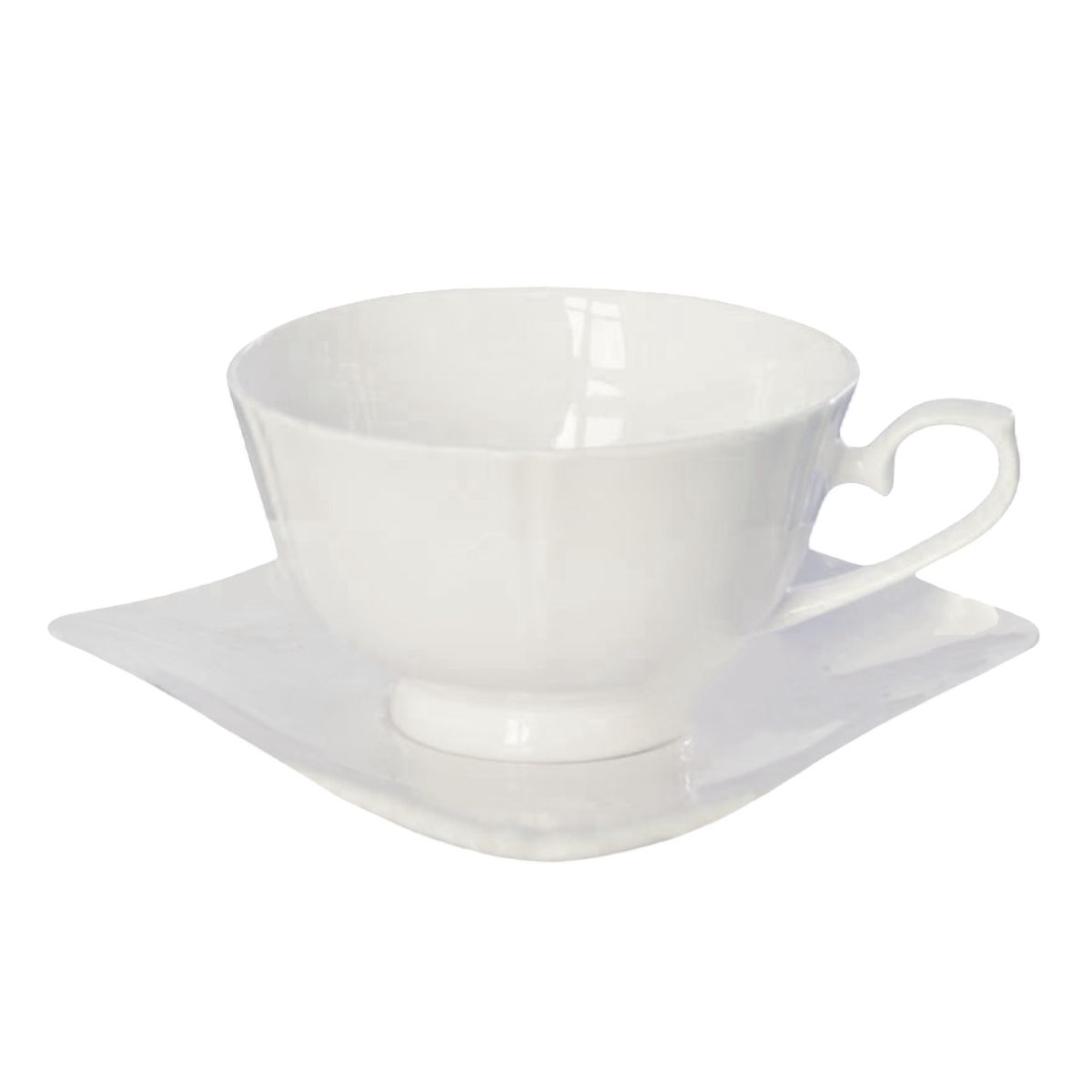 INSPIRA - Set de 6 Tazas y Plato de Cerámica Lisa 200 ml