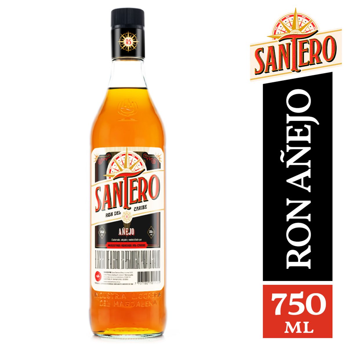 KELLER - Ron Santero Añejo Botella 750 ML