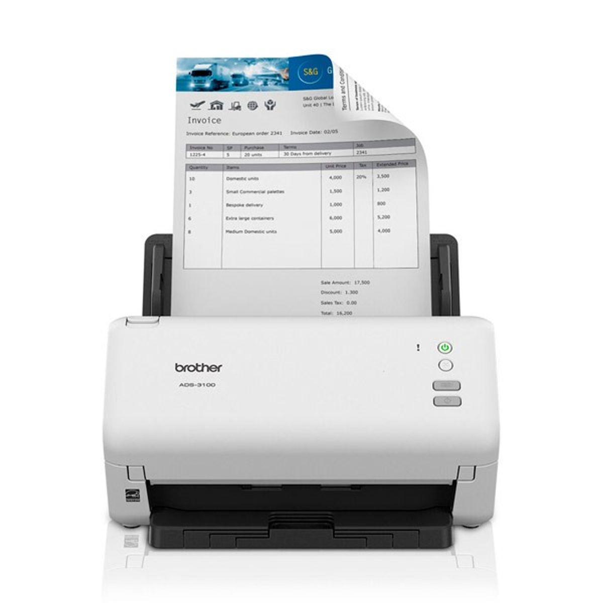 BROTHER - Escaner Brother ADS-3100 40ppm ADF compacto rápido y doble cara